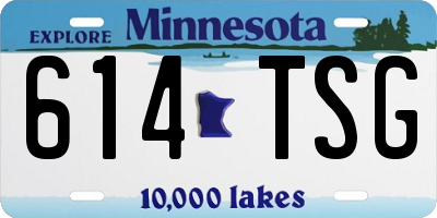 MN license plate 614TSG