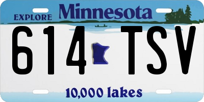 MN license plate 614TSV