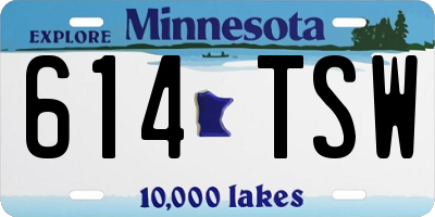 MN license plate 614TSW