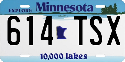 MN license plate 614TSX