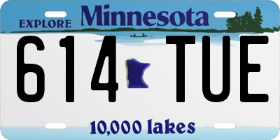 MN license plate 614TUE