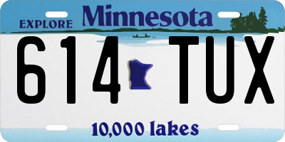 MN license plate 614TUX