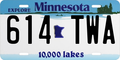 MN license plate 614TWA