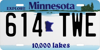 MN license plate 614TWE