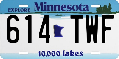 MN license plate 614TWF