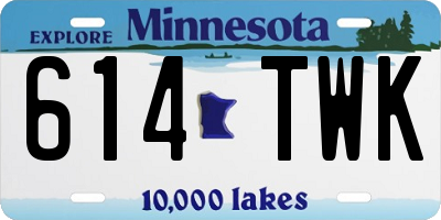 MN license plate 614TWK