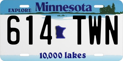 MN license plate 614TWN