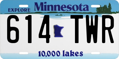 MN license plate 614TWR