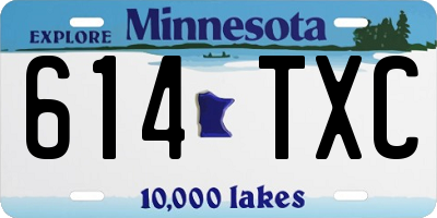 MN license plate 614TXC