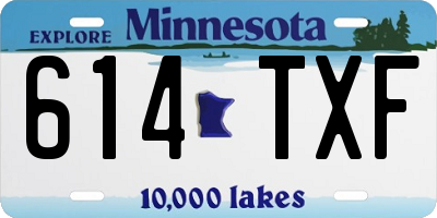 MN license plate 614TXF
