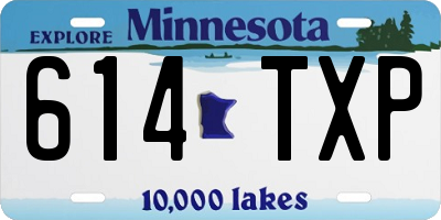 MN license plate 614TXP