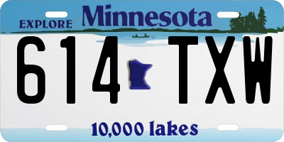 MN license plate 614TXW