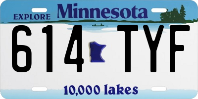 MN license plate 614TYF