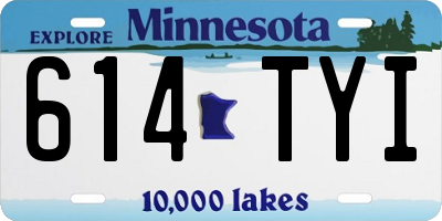 MN license plate 614TYI