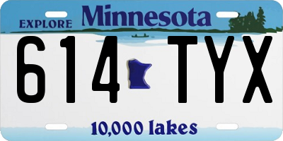 MN license plate 614TYX