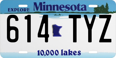 MN license plate 614TYZ