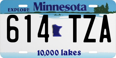 MN license plate 614TZA