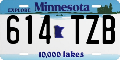 MN license plate 614TZB