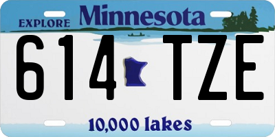 MN license plate 614TZE