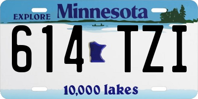 MN license plate 614TZI