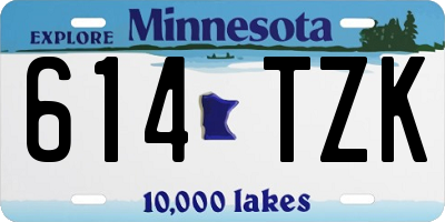 MN license plate 614TZK