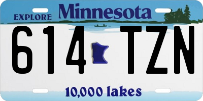 MN license plate 614TZN