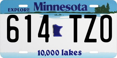 MN license plate 614TZO