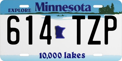 MN license plate 614TZP