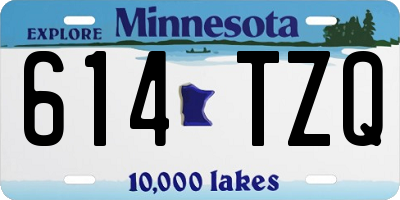 MN license plate 614TZQ