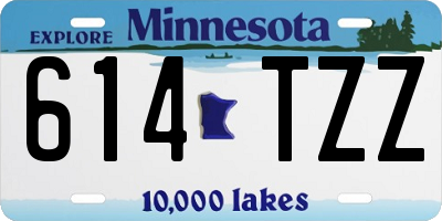 MN license plate 614TZZ