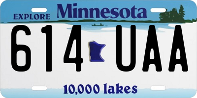 MN license plate 614UAA