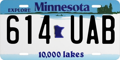 MN license plate 614UAB