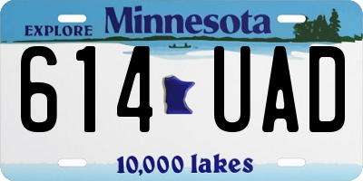 MN license plate 614UAD