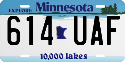 MN license plate 614UAF