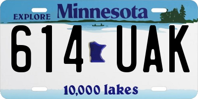 MN license plate 614UAK