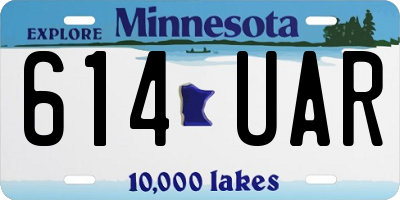 MN license plate 614UAR
