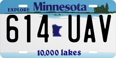 MN license plate 614UAV