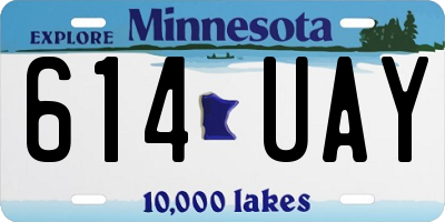 MN license plate 614UAY