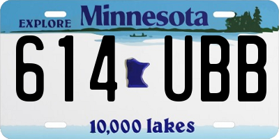 MN license plate 614UBB