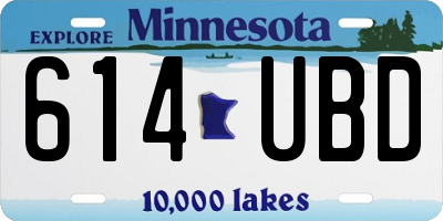 MN license plate 614UBD