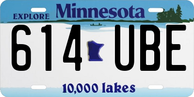 MN license plate 614UBE