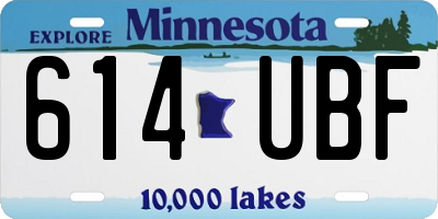 MN license plate 614UBF