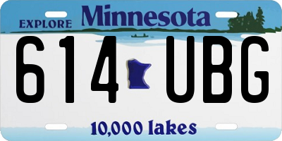 MN license plate 614UBG