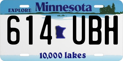 MN license plate 614UBH