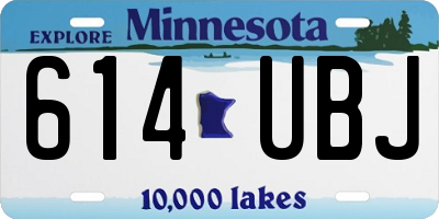 MN license plate 614UBJ