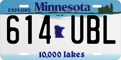 MN license plate 614UBL