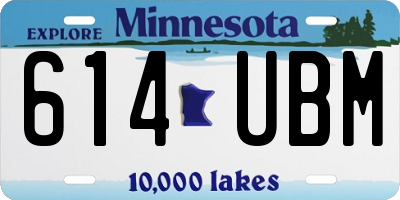 MN license plate 614UBM