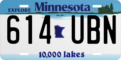 MN license plate 614UBN