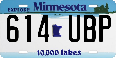 MN license plate 614UBP