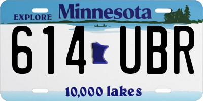 MN license plate 614UBR